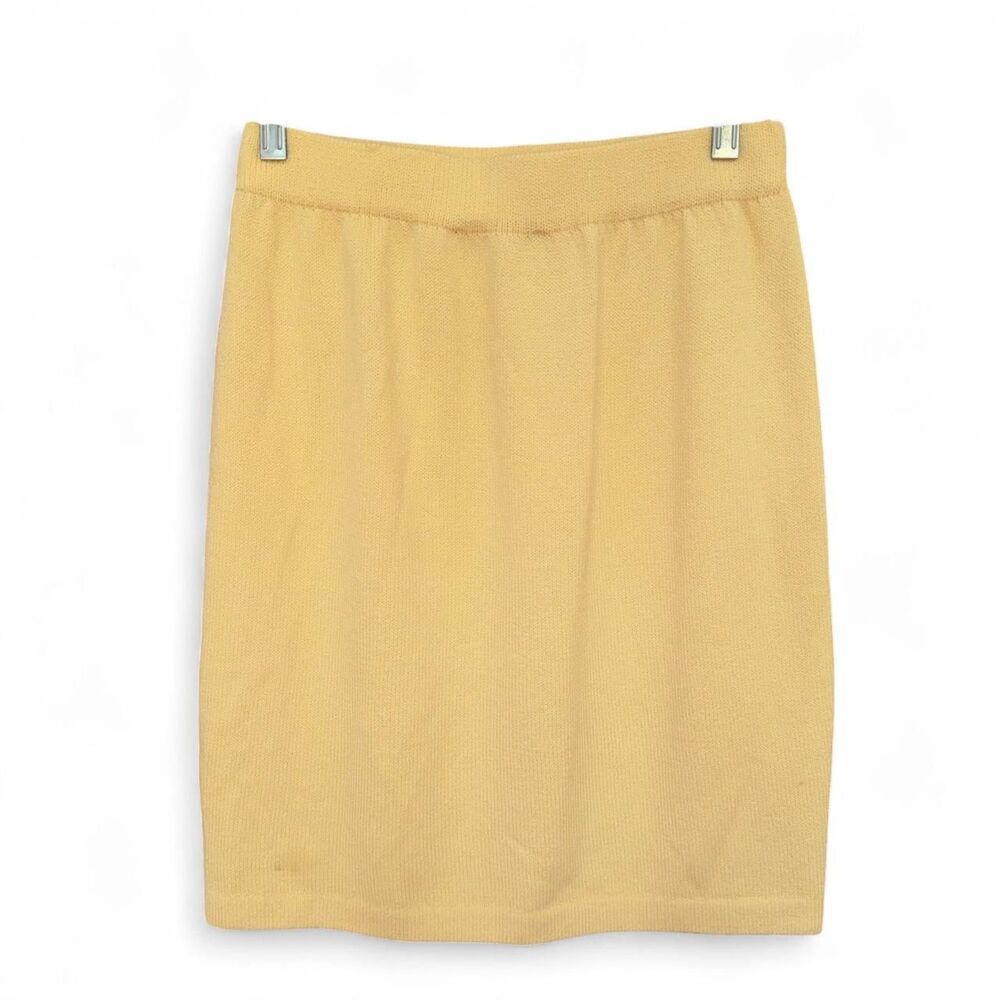 Vintage St. John Butter Yellow Knit Pencil Skirt Sz 6
